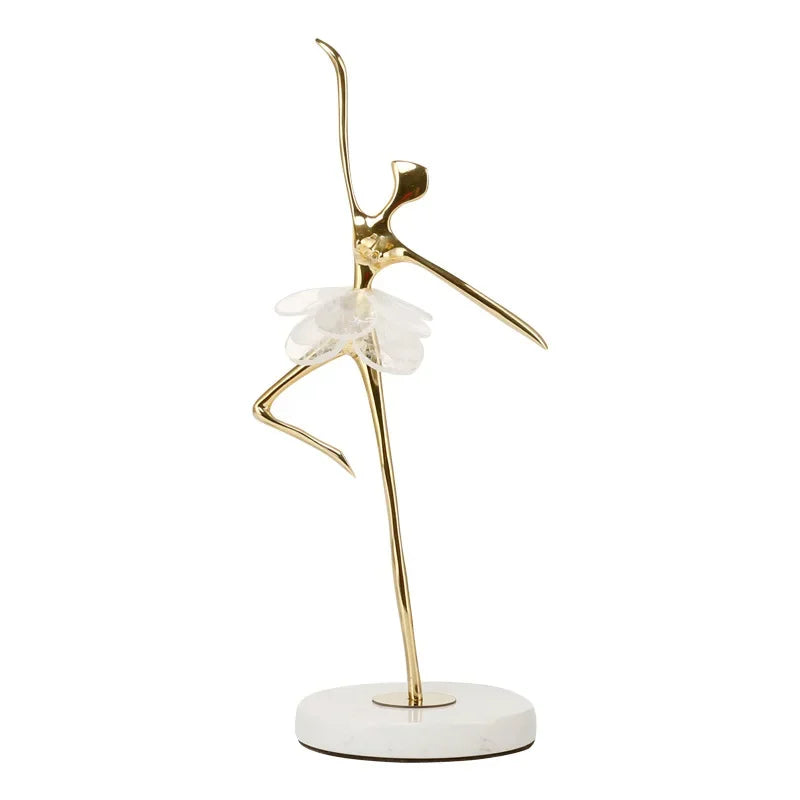 Luxury Art Sculptures Ballet Modern Copper Sculpture Design Desk Creative Figurines Nordic Gift Aesthetic Figurines Home Decor